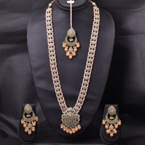 Sukkhi Circular Gold Plated Long Haram