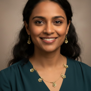 Golden Floral Necklace Set