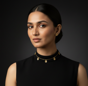 Golden Floral Charm Necklace